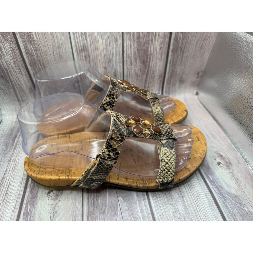 Vionic 342 Viviana Animal Print Jewel Sandal Shoe Women Size 6